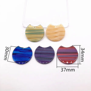 50pcs Acetic Acid Round Charms for Earring Accessories