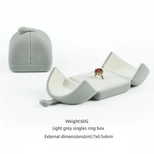 Double Open Jewelry Box Velvet Engagement Ring Box