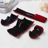 Double Open Jewelry Box Velvet Engagement Ring Gift Boxes