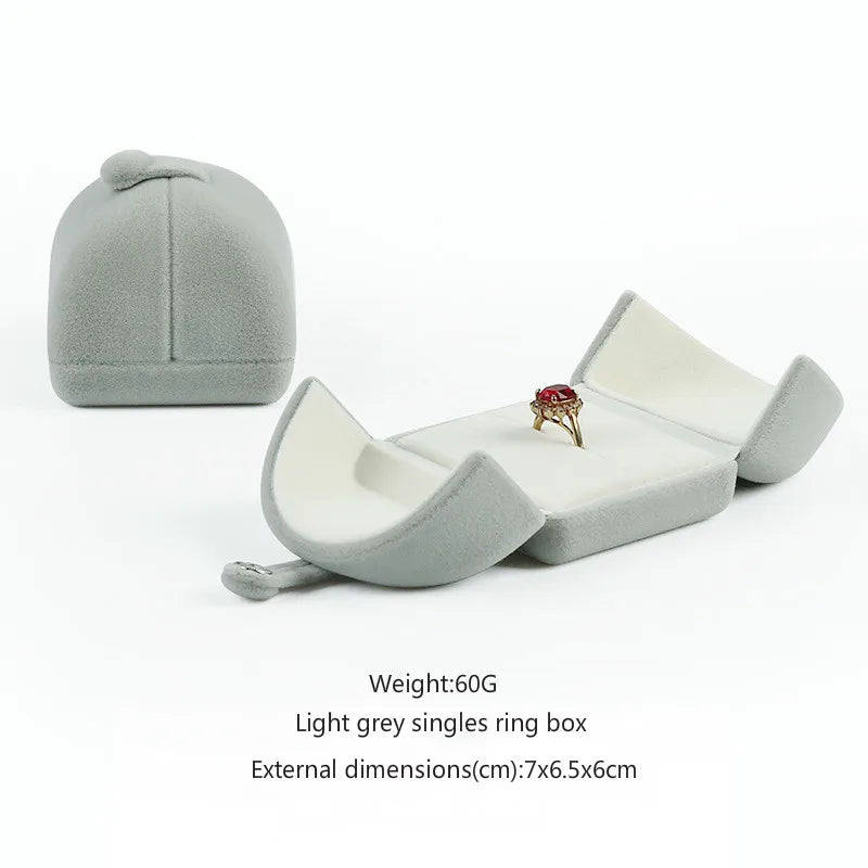 Double Open Jewelry Box Velvet Engagement Ring Box
