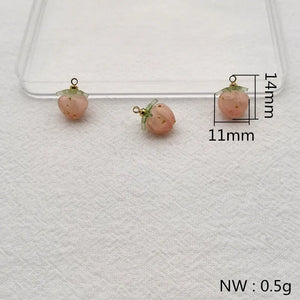50pcs Pink Acrylic Flower Earring DIY Charm Jewelry Findings 14x11mm