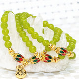 Olive Green Chalcedony Jades Stone Bracelets for Women