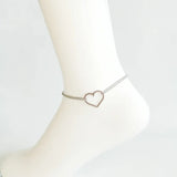 Barefoot Heart Anklets for Women - Stainless Steel