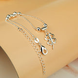 Arrival 925 Silver Anklets Four-Leaf Clover Ankle Jewelry Birthday Beach J?ias