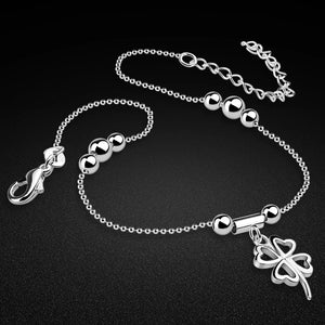 Arrival 925 Silver Anklets Four-Leaf Clover Ankle Jewelry Birthday Beach J?ias