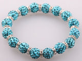 Disco Pave Ball Bracelet with Crystal Spacers