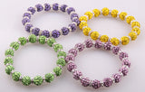 Disco Pave Ball Bracelet with Crystal Spacers