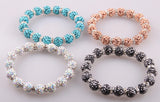 Disco Pave Ball Bracelet with Crystal Spacers