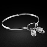 Women's Sterling Silver Shoes Bracelet 925 Silver Special Jewelry