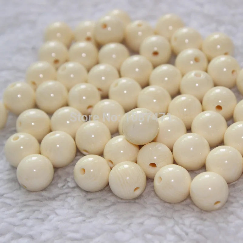200pcs 8mm Ivory Beads DIY Jewelry Accessories Bracelet Decoration Crafts