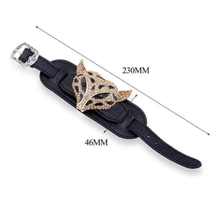 Golden Fox Shape Animal Bracelet Inlaid Rhinestones Belt Bangle for Girls