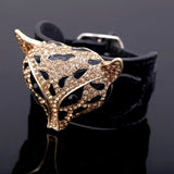 Golden Fox Shape Animal Bracelet Inlaid Rhinestones Belt Bangle for Girls