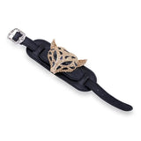 Golden Fox Shape Animal Bracelet Inlaid Rhinestones Belt Bangle for Girls