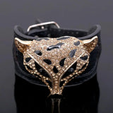 Golden Fox Shape Animal Bracelet Inlaid Rhinestones Belt Bangle for Girls