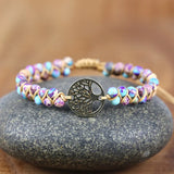 Stainless Steel Tree Charm Wrap Bracelet Boho Jewelry