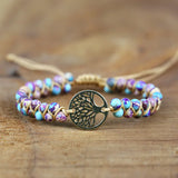 Stainless Steel Tree Charm Wrap Bracelet Boho Jewelry