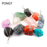 Natural Stone Necklace Hand-wound Crystal Pendant Chakra Yellow Crystal