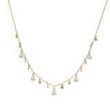 Women's Freshwater Pearl Choker Necklace 925 Silver CZ Statement Jewelry