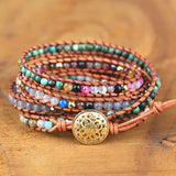 Heart Charm Leather Wrap Bracelet for Women Boho Jewelry