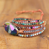 Heart Charm Leather Wrap Bracelet for Women Boho Jewelry