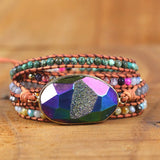 Heart Charm Leather Wrap Bracelet for Women Boho Jewelry