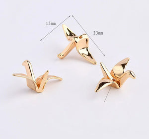 20pcs Cartoon Paper Crane Charms DIY Earring Pendants