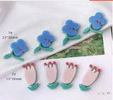 20pcs/lot Cartoon Flowers Acrylic Beads DIY Jewelry Earring/Garment Accessory