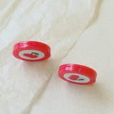 30pcs 23mm Cherry Pattern Flatback Acrylic Beads DIY Jewelry Accessory