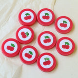 30pcs 23mm Cherry Pattern Flatback Acrylic Beads DIY Jewelry Accessory