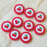 30pcs 23mm Cherry Pattern Flatback Acrylic Beads DIY Jewelry Accessory