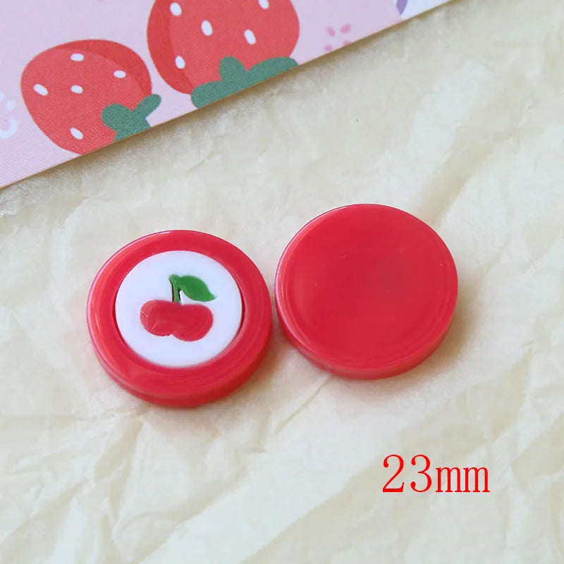 30pcs 23mm Cherry Pattern Flatback Acrylic Beads DIY Jewelry Accessory