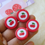 30pcs 23mm Cherry Pattern Flatback Acrylic Beads DIY Jewelry Accessory