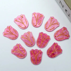 30pcs Cartoon Flowers Acrylic Rose DIY Jewelry Earring/Hair Pendant Accessory