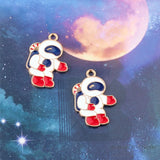 30pcs Round Alloy Drop Oil Floating Locket Charms DIY Jewelry Earrings Pendants