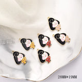 40pcs Alloy Kimono Girls Floating Locket Charms DIY Jewelry Earring Accessory