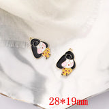 40pcs Alloy Kimono Girls Floating Locket Charms DIY Jewelry Earring Accessory