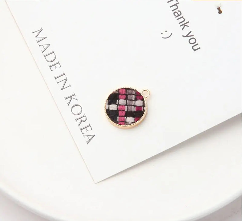 40pcs Geometry Rounds/Heart Alloy/Polyester Floating Locket Charms DIY