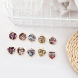 40pcs Geometry Rounds/Heart Alloy/Polyester Floating Locket Charms DIY