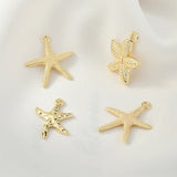 40pcs Ocean Starfish Scallop Conch Floating Locket Charms DIY Jewelry