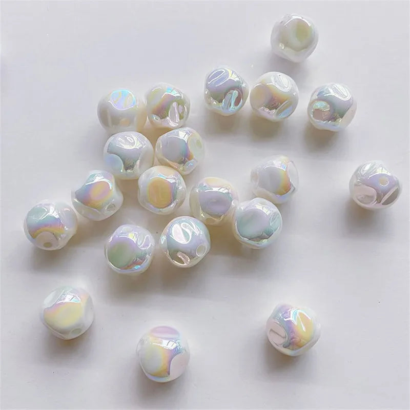 50pcs DIY Jewelry Resin Beads 16mm Irregular Shape Straight Holes