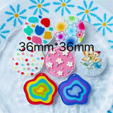 50pcs/lot 36mm Geometry Pattern Acrylic Beads DIY Jewelry Earring Accessory