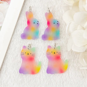 50pcs Gradient Animals Acrylic Beads DIY Jewelry Earring Pendant