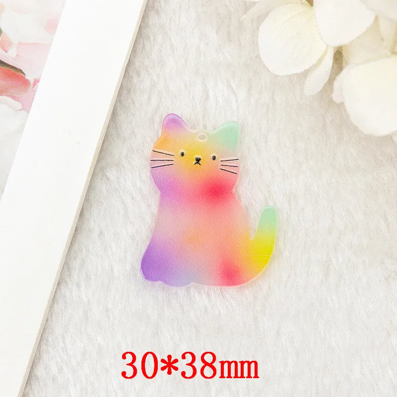 50pcs Gradient Animals Acrylic Beads DIY Jewelry Earring Pendant