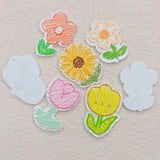 50pcs Relief Effect Acrylic Florals Beads DIY Earring Accessory