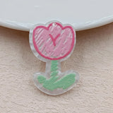 50pcs Relief Effect Acrylic Florals Beads DIY Earring Accessory