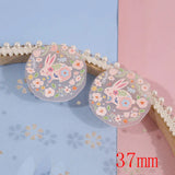 50pcs Cartoon Flowers/Rabbits Acrylic Beads for DIY Jewelry Making