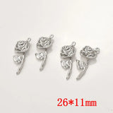 50pcs Rose Flowers Alloy Floating Locket Charms DIY Jewelry Earring Pendant