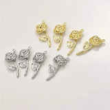 50pcs Rose Flowers Alloy Floating Locket Charms DIY Jewelry Earring Pendant