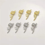 50pcs Rose Flowers Alloy Floating Locket Charms DIY Jewelry Earring Pendant