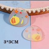 50pcs Acrylic Beads Flowers/Fruit Print DIY Jewelry Earring Accessory